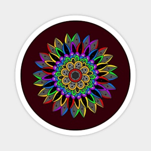 Colorful Flower Mandala 2 Magnet